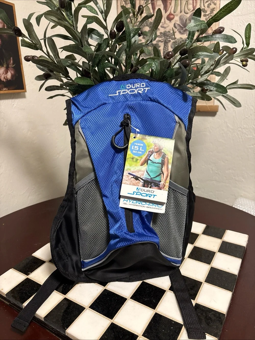 Blue Hydration Backpack - Lightweight 1.5L Reservoir